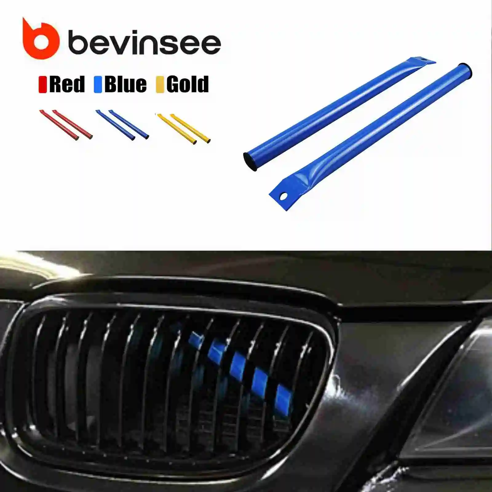 BEVINSEE Front Kidney Grille Braces Kidney Struts For BMW E90 E92 E93 E91 3 Series 2006-2013