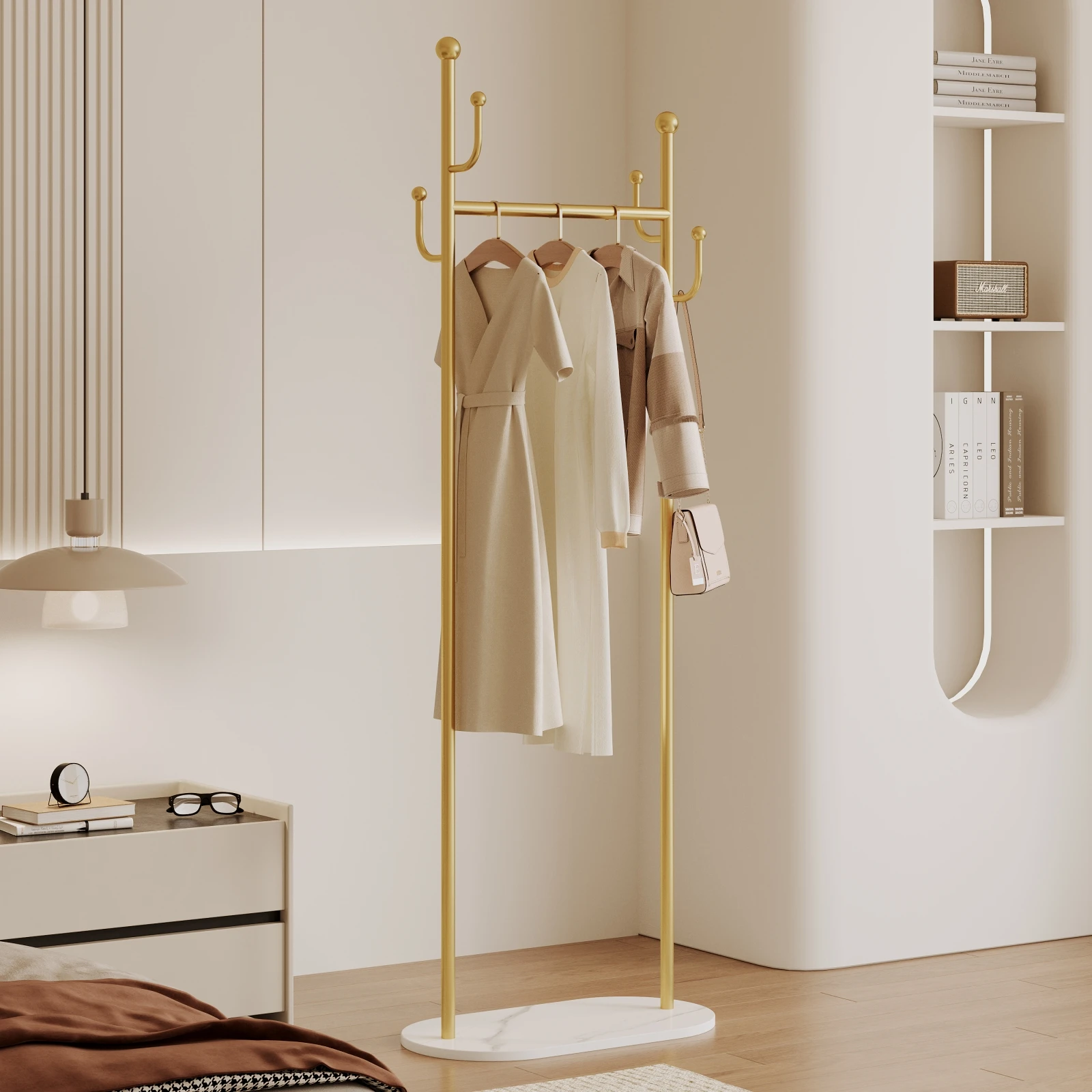 Einfacher Kleiderständer, Schlafzimmer-Aufbewahrungskleiderständer, Schiefer-Haushaltskleiderständer, Luxuriöser Raumgarderobenständer