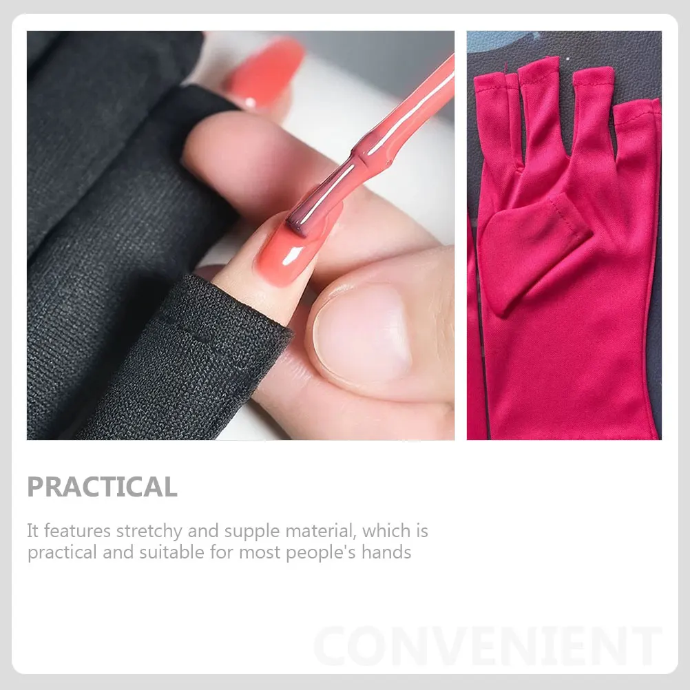 

6pcs Art Half Finger Manicure Protection Reusable Gel Nail Gloves Salon Uv Hand Protectors Anti Uv Gloves Nail Art Supplies