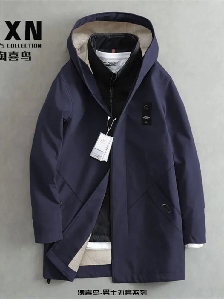 2024 Spring and Autumn New Fashion Trend In Long Sports Trench Coat Men\'s Casual Loose Large Size High Quality Hooded Jacket 4XL