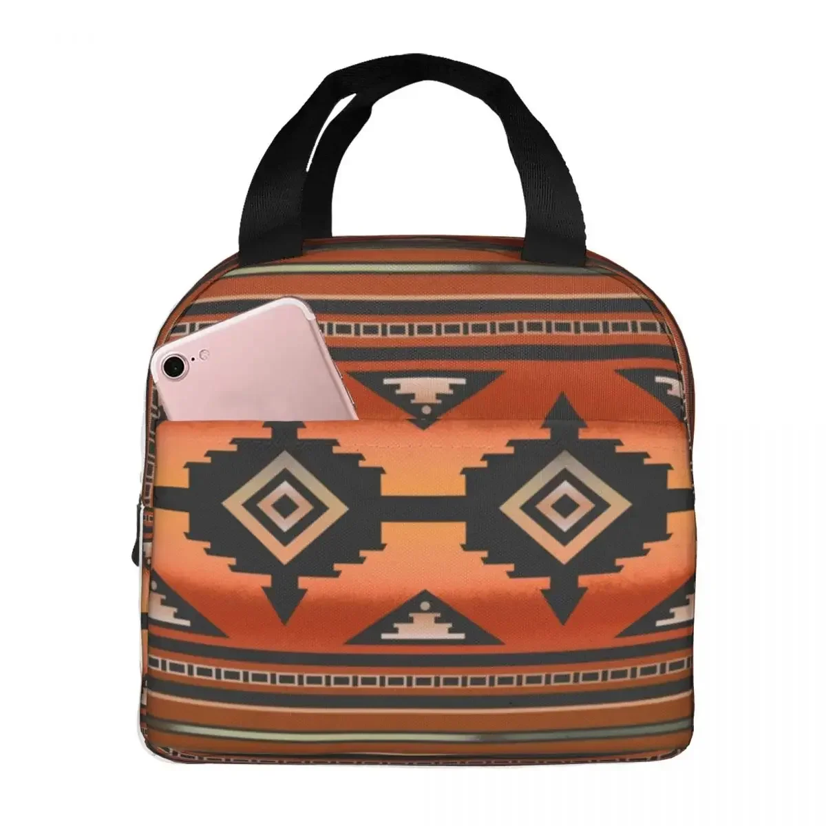 Canyon Navajo Rust Insulated Lunch Bags Resuable Picnic Bags Thermal Cooler Lunch Box Lunch Tote for Woman Work Kids School