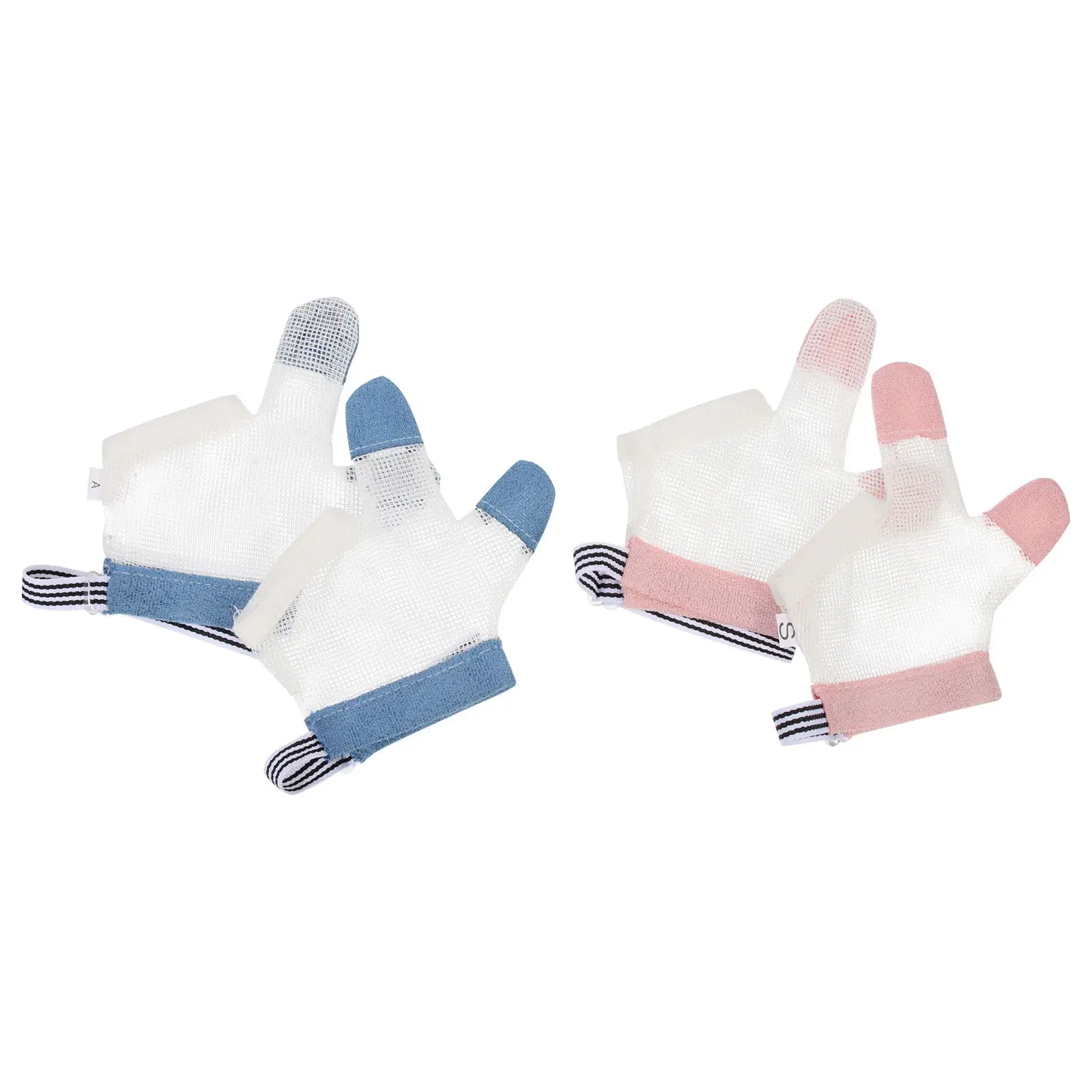 

2Pairs Finger Sucking Stop Gloves Skin Friendly Breathable Gloves Anti Nail Biting Protector for Infants Kids Stop