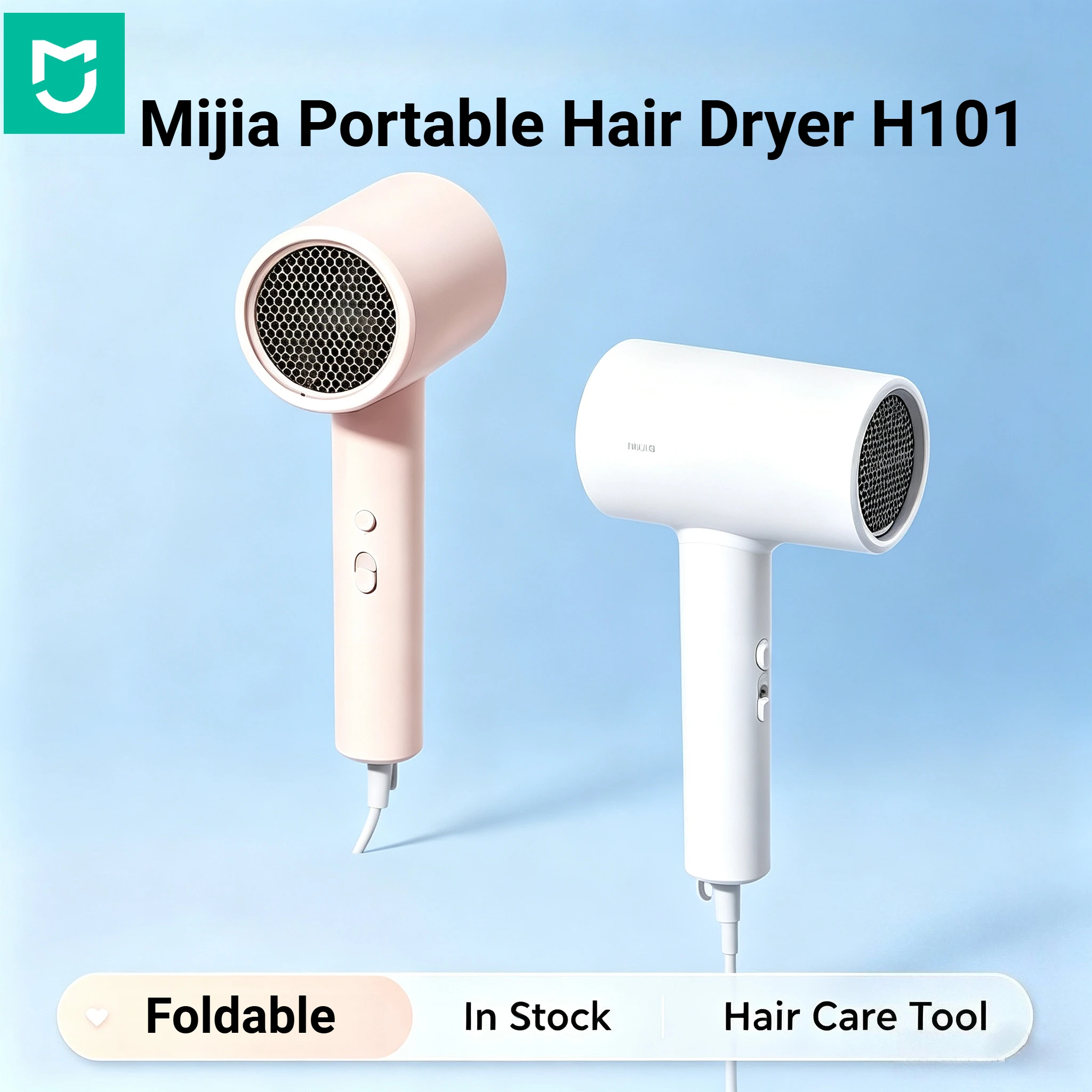 mijia-ポータブルヘアドライヤー-h101-折りたたみ式ハンドル-5000万個のマイナスイオン-速乾性-コンパクトヘアドライヤー-家庭用-旅行用