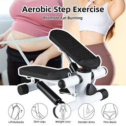 Mini Stepper For Exercise At Home With Resistance Bands LCD Display Capacity 100kg Stair Stepper for Home Workout Fitness