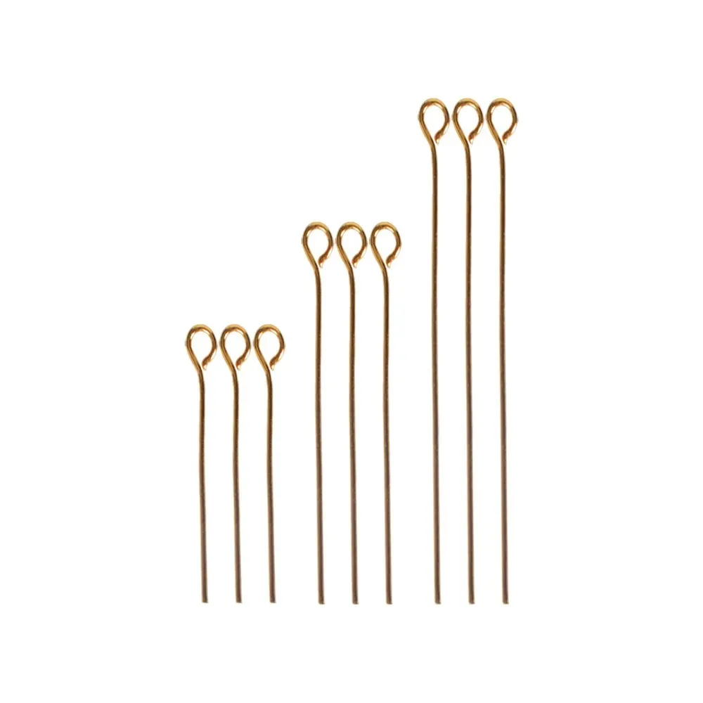 200PCS 16 20 30mm Mini Metal Wire Eyepins Beading Small Open Eye Head Pins Needles Bulk for DIY Craft Bead Jewelry Makings