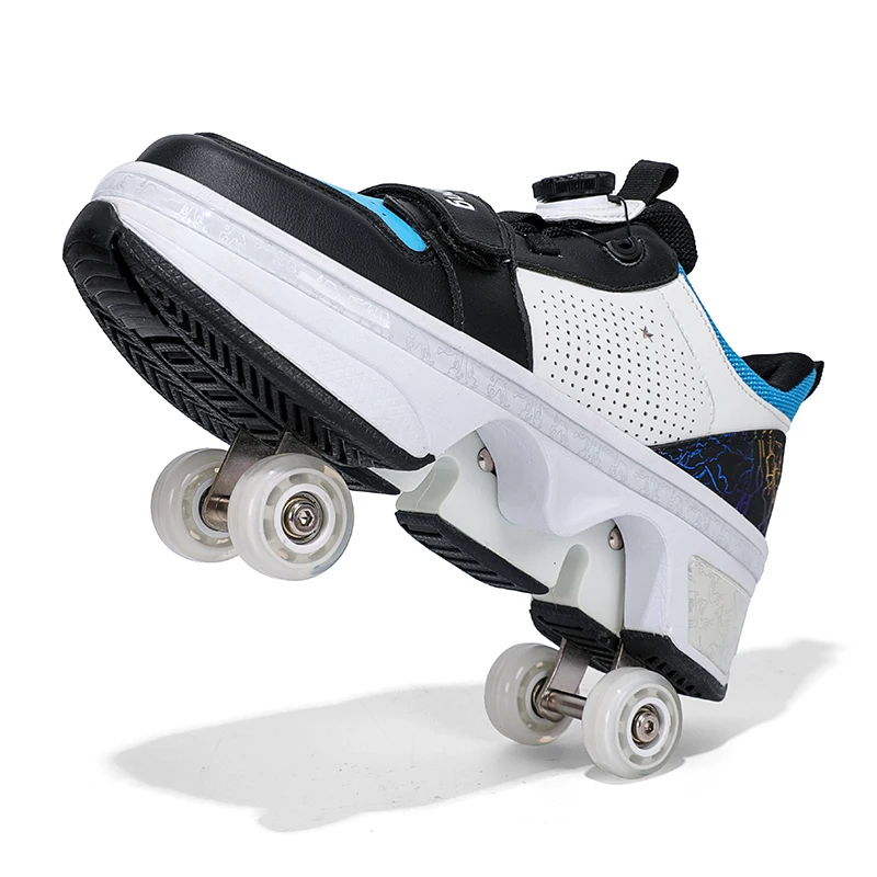 Quality student roller skates Outdoor 4-wheel roller skates with lights colorful wheel shoes multi-functional running shoes