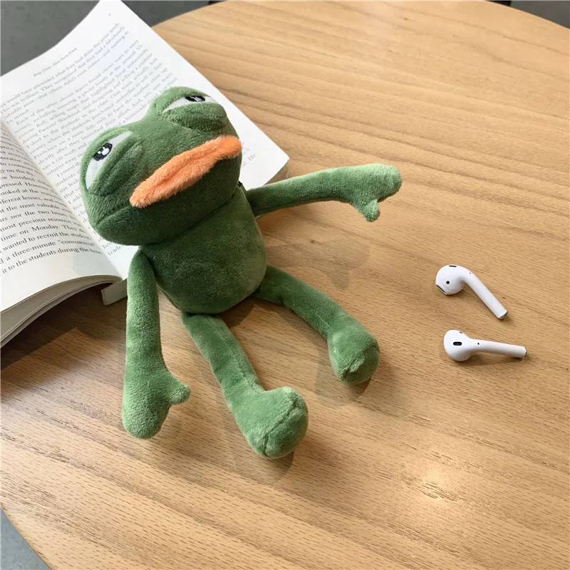 Cute Frog Plush Doll For Apple Airpods 2 1 Cover Funny Cartoon Earphone Case Charging Box Silicone Cases For Air pods Fuzzy Capa