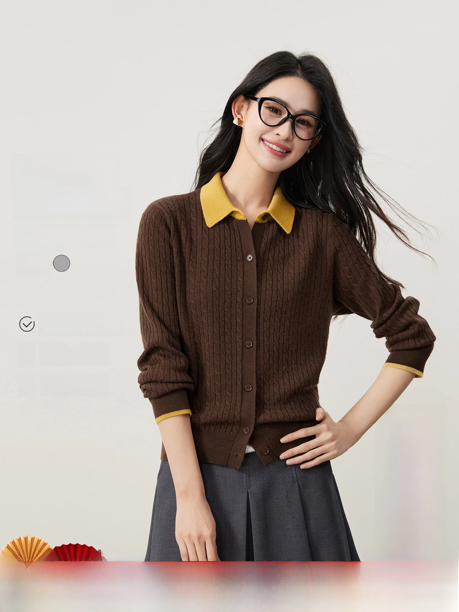 

Soft Knitted Wool Sweater Miu Series nt Sensation 00 Wool Twist Color Collar Versatile Women's Knitted irt Early ...
