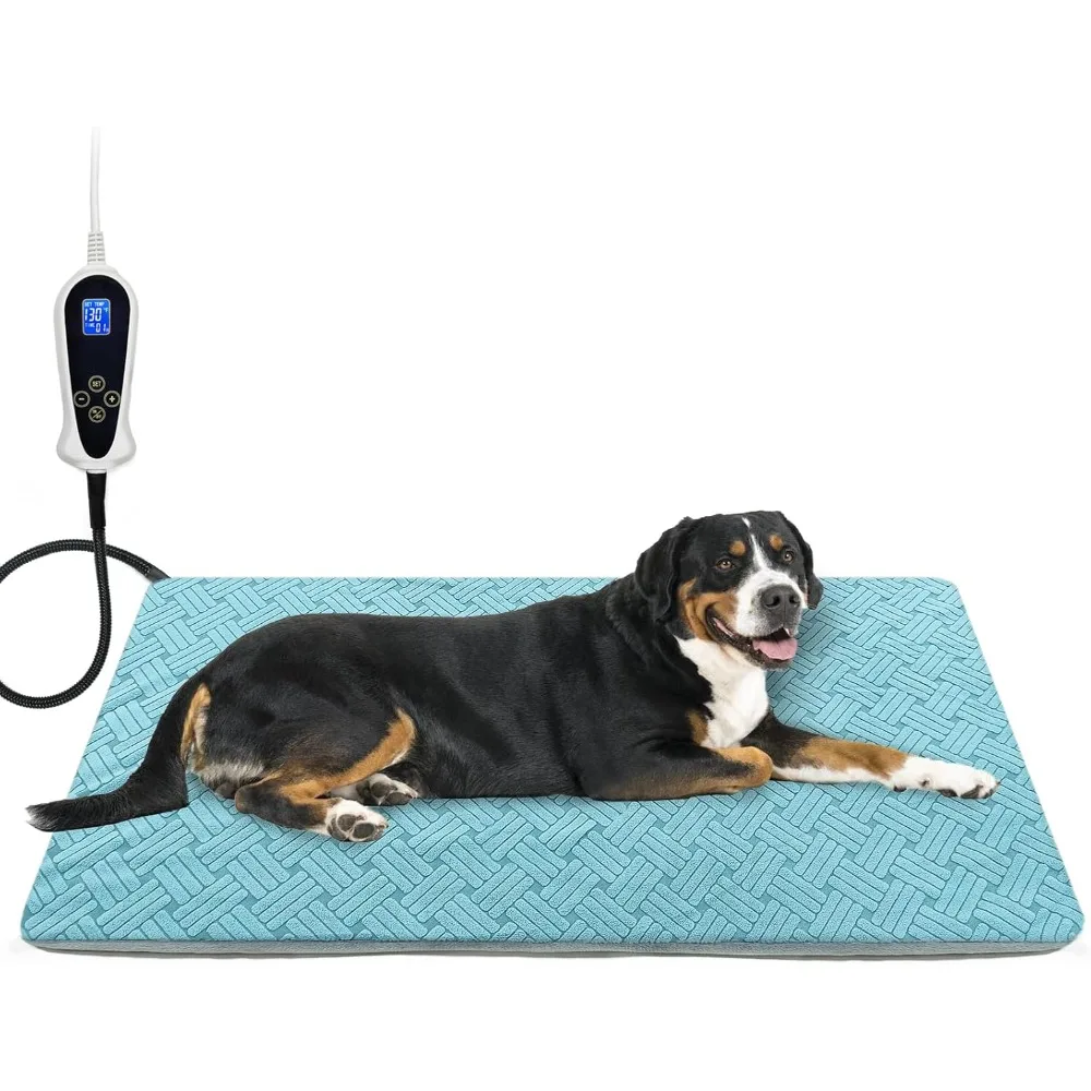

Dog Heating Pad 47x30 in, Pet Heating Pad for Dog Cat, Smart Thermostat Switch, Whelping Box Mats, Heated Dog Bed Mats with Chew