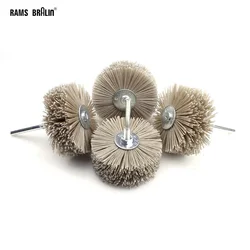 4 pezzi 85*35*6mm trapano filo abrasivo mola spazzola di lucidatura setola di Nylon per mobili in legno finitura mogano