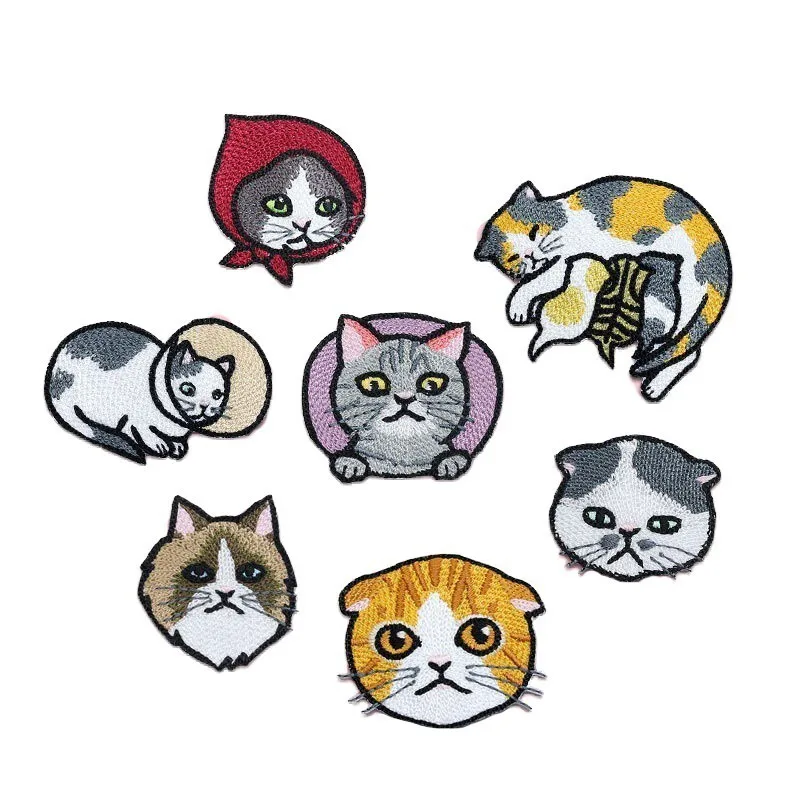 Lovely Sleep Cat Mom Animal Patchwork Patch Embroidered Patches For Clothing Iron On For Close Shoes Bags Embroidery Badges