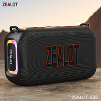 Zealot-S85 50W portable Bluetooth speaker with dual diaphragm IPX6 waterproof HIFI outdoor strap speaker