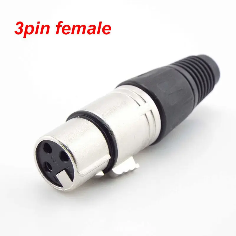 3 Pin 4 pin XLR Audio Cable Connector MIC Male Plug / Female Jack Professional for cable Microphone Wire  power adapter