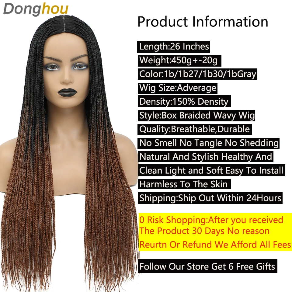 26 Inches Long Box Braids Wigs Women 1b 27 30 Gray Colored Braided Wigs On Sale Clearance Daily Use No Glue Natural And Stylish