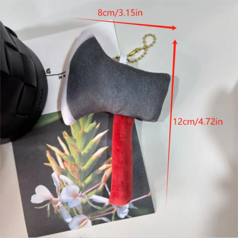 Lindo creativo simulación pequeño hacha muñeco de peluche juguete de peluche llavero colgante chica mochila encanto bolsa adornos divertido regalo de cumpleaños
