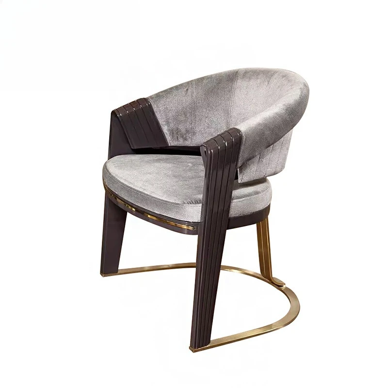 كرسي طعام فاخر وخفيف الوزن، كرسي طعام من الفولاذ المقاوم للصدأ، كرسي فردي إبداعي راقي مصمم لغرفة المعيشة