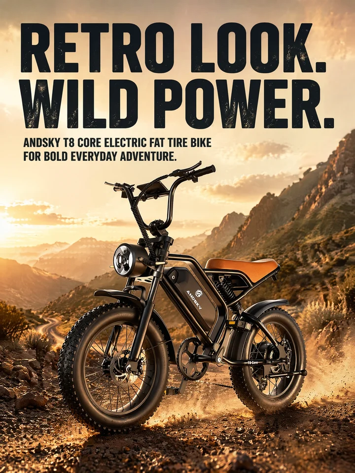ANDSKY T8 Core 1500W Electric Bike 7-Speed Off-Road Ebike 20" X 4" All-Terrain Fat Tires 28MPH 60 Miles Long Range 48V 16Ah Battery Electric Mountain Bicycle image 9