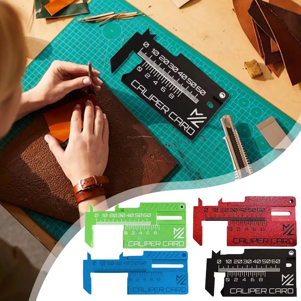 Lightweight Pocket Caliper Card, Scratchproof PLA Sliding Ruler, 8cm Range High Accuracy Gauge for Daily Home DIY Craft Use