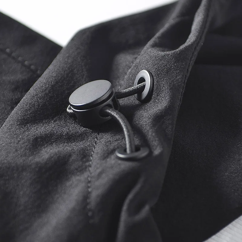 

High Elastic Waterproof Men's Autumn Sle Hooded Windbreaker Jaet Lightweight Breathable Faion Urban Long Sve Coat