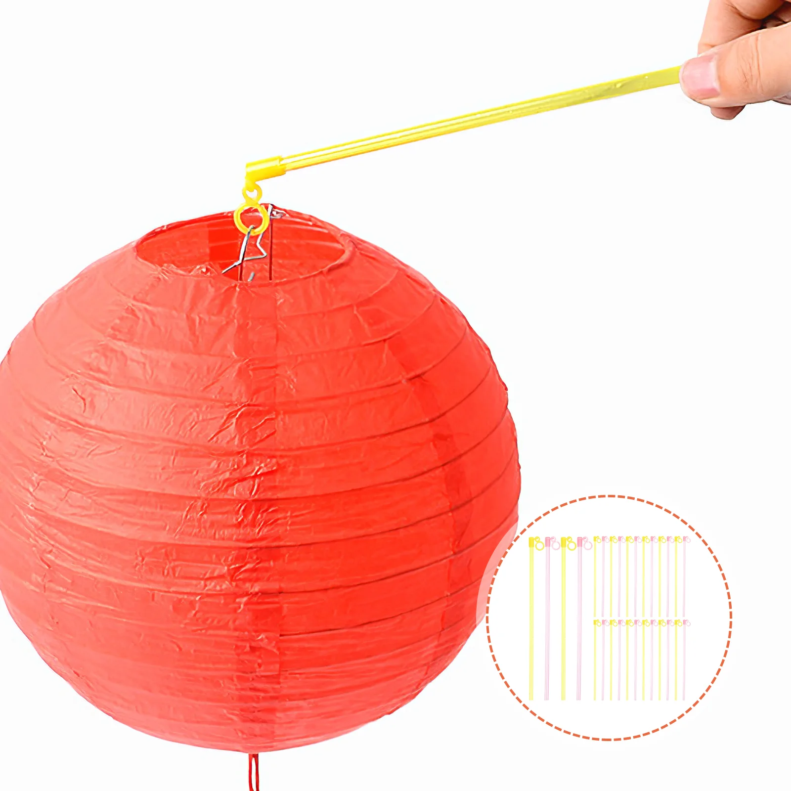 50 Pcs Portable Pole Lantern Poles Lanterns DIY Sticks Supplies Materials Plastic Handles Rod Child