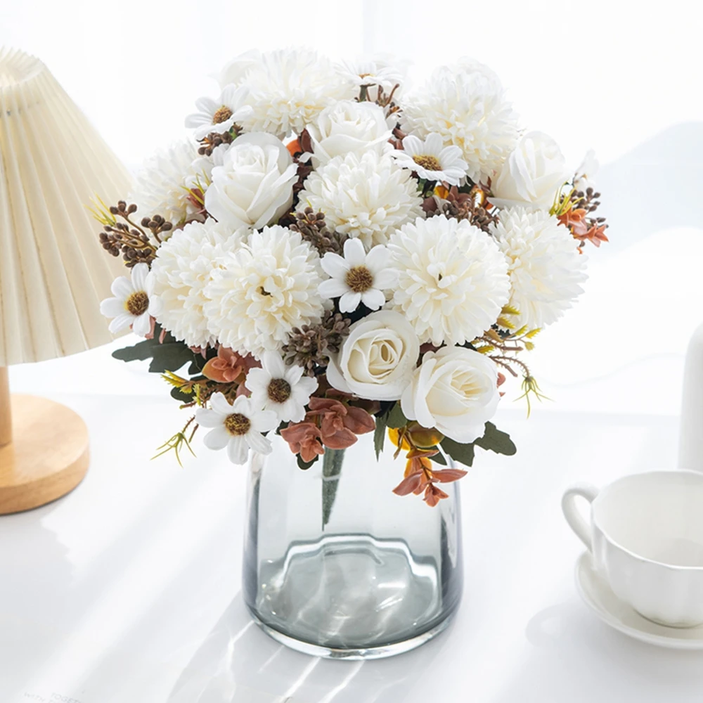 

Silk Artificial Flowers Wedding Home Room Festival Decor Garden Yard Garland Bridal Bouquet Table Vase Photography DIY Gift Prop