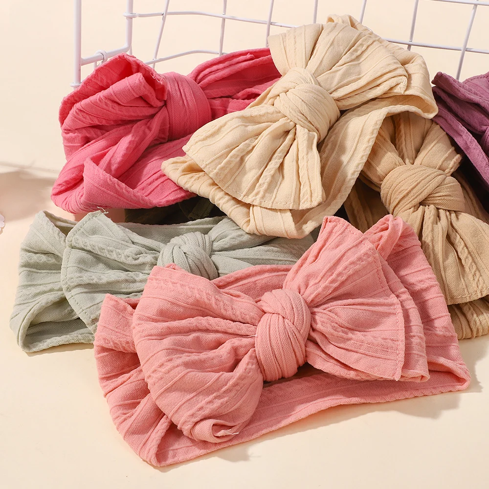 10 Stück, zufällige Farben, Nylon-Haarband für Babymädchen, elastisch, handgefertigte Schleife, modisches Kopftuch, Baby-Haarschmuck. – Detail 7