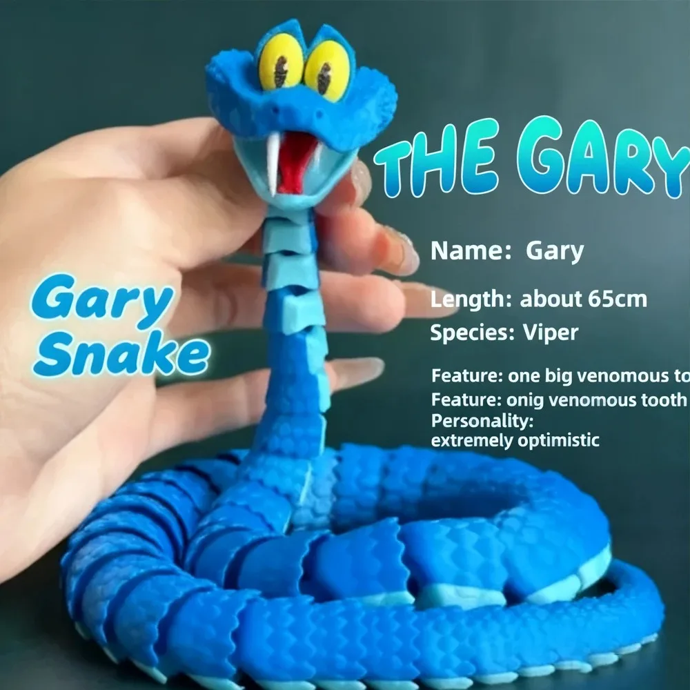 Zootropolis Gary 3D Action Figure Snake Toys Creative Stress Relief Anime Figures Moveable Rotation Desktop Ornament Gift