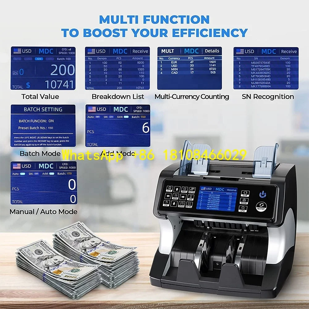vSorting Bill Counting Machine Portable Cash Money Counter Mixed Money Counter Best Price Custom Denomination