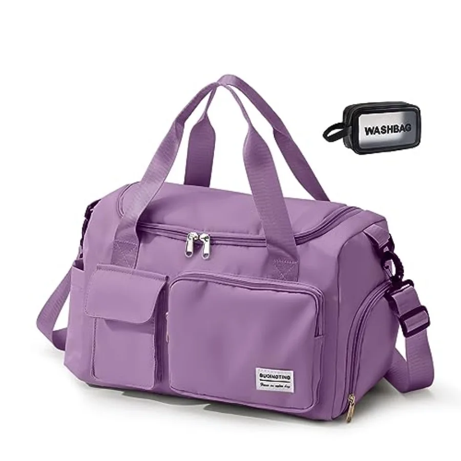 

Small Gym Bag for Women, Travel Duffle Bag Carry On Weekender Bag with Shoe Compartment