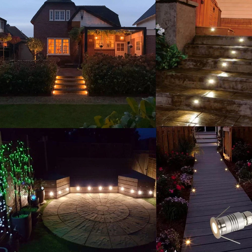 Mini LED 12V 1W Deck Light Recessed Outdoor Led Spot Waterproof IP67 Step Light Garden Path Star Decor Underground Spotlight