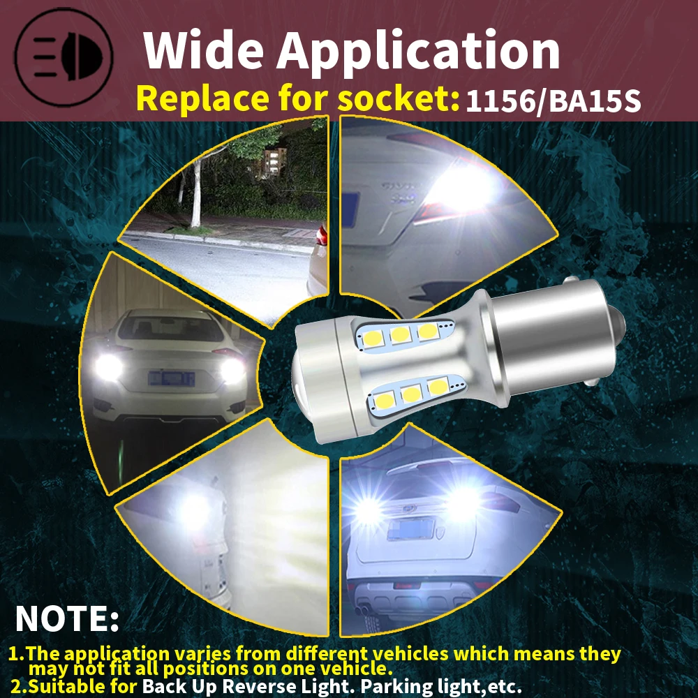 BA15S 1157 LED Bulb T15 T20 T25 For Ford Focus 2 3 Fusion Flex Fiesta Escape C-Max Edge F-150 Car Backup Reverse Light DRL White