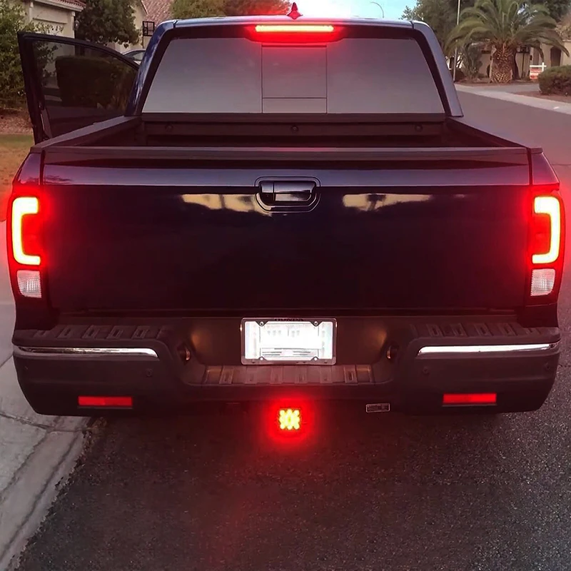 

LED Car Red Brake Light DRL Trailer Truck Hitch Cover Fit 2" Towing Hauling Rear Tail Strobe Light Waterproof Taillight