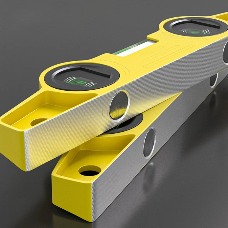 Torpedo Style Level Ruler High Precision Solid Cast Aluminum Magnetic Horizontal Ruler Industrial Grade Anti Drop Balance Ruler view 6