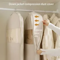 New Down Jacket Compression Dust Cover Wardrobe Clothes Dust Bag - Hanging Household Transparent Garment Hanger Bags