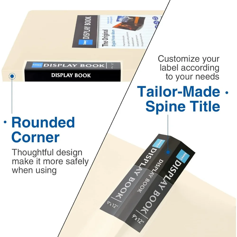 แฟ้ม 30 ช่องพร้อมปลอกพลาสติก 9x12 (สีงาช้าง) โฟลเดอร์ผลงานศิลปะสำหรับงานหนักพร้อมแผ่นป้องกันแบบใส แสดง 60 หน้า