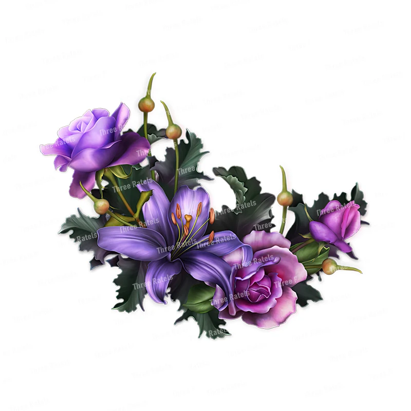 

Three Ratels QCF207 Exquisite dream rose bouquet home art decoration sticker musical instrument gift Decal