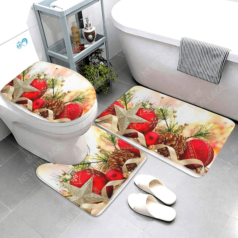 home bathroom floor mats Christmas decorations Bath Foot mat modern bathroom accessories rug Toilet mat Bathtub anti-slip carpet