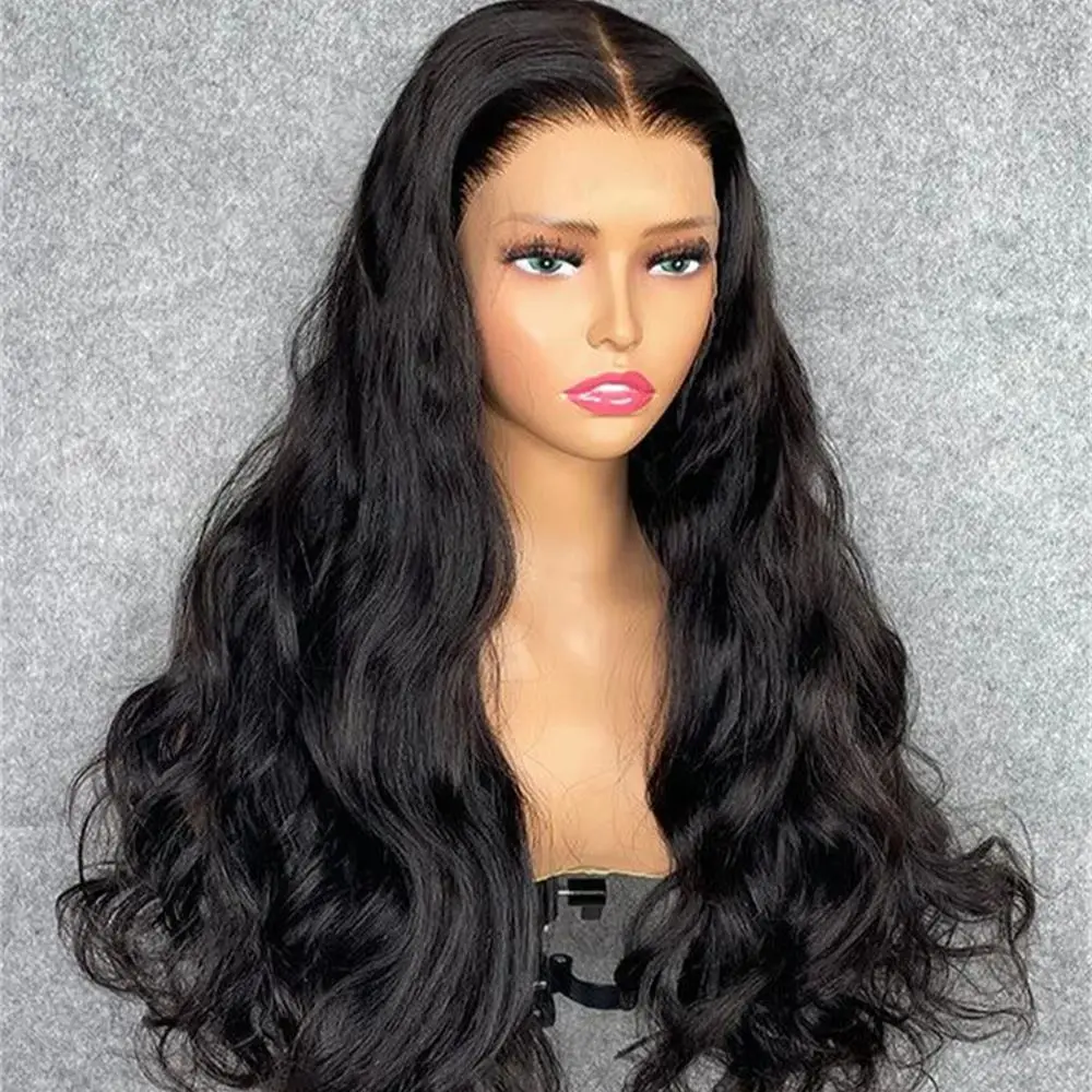 

5x5 Silk Base 28inch Natural Black Body Wave Glueless Jewish Human Hair Wig Baby Hair HD Lace European Hair Preplucked Daily