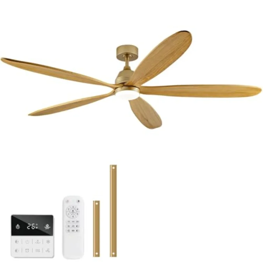 

72-дюймовые потолочные вентиляторы с подсветкой и пультом ДУ, большие уличные потолочные вентиляторы с регулируемой яркостью, высокой производительностью (CFM), настенным выключателем, бесшумные, 5 лопастей