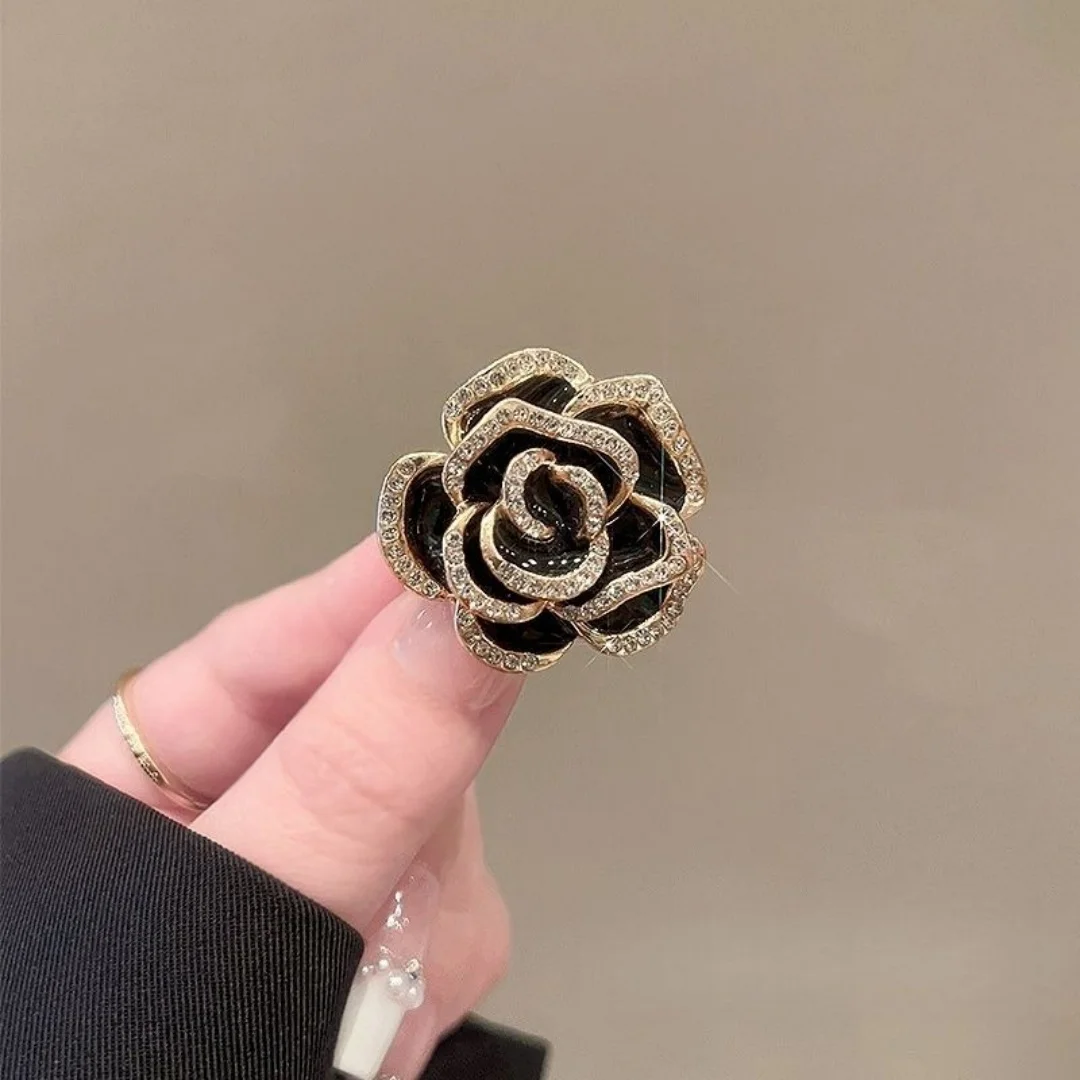 Camellia Waist-Cinching New Brooch, High-End Fixing Accessory, Elegant Coat Pin, Exquisite Rose Flower Brooch