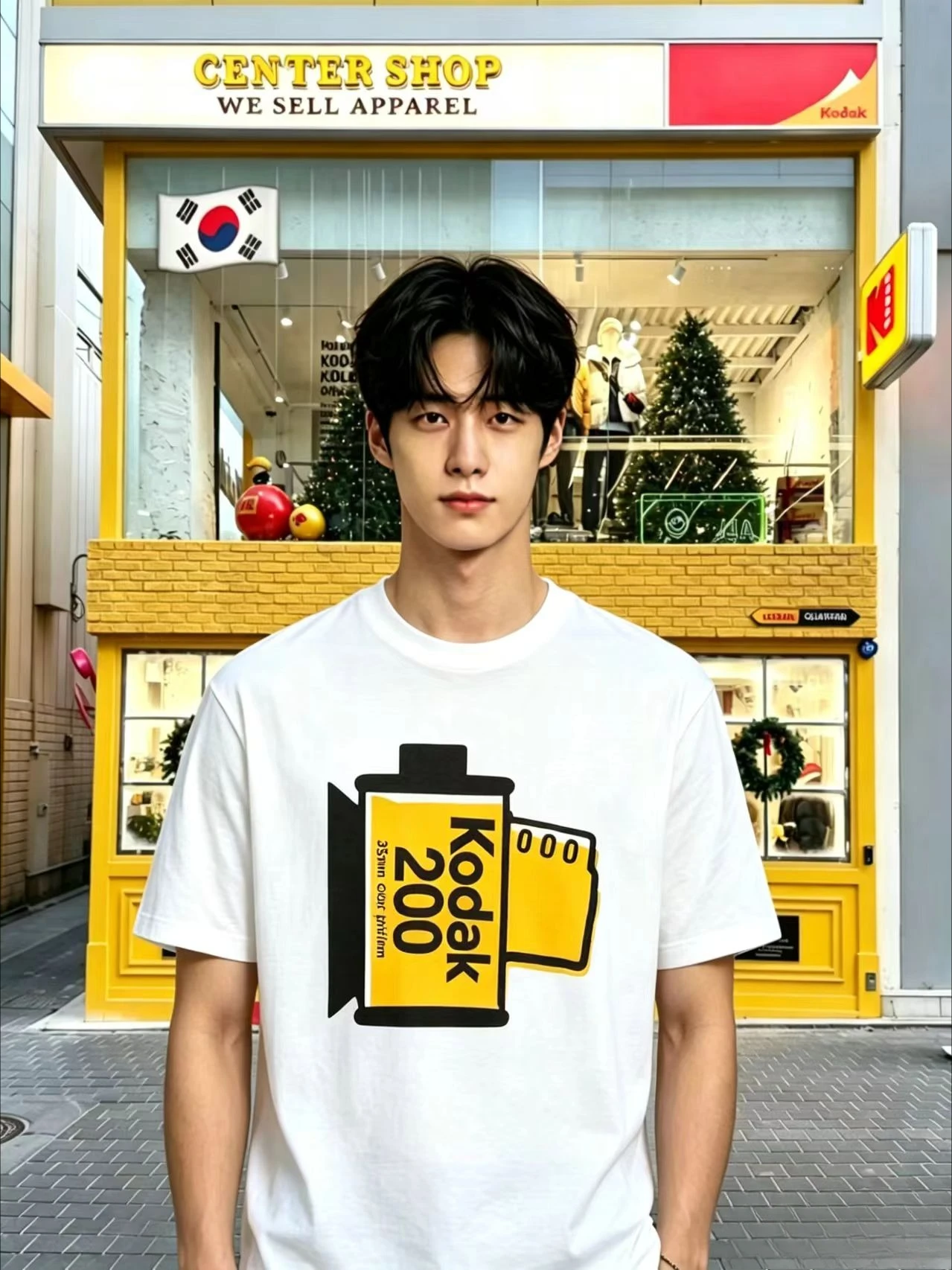 Camiseta Estampada com Filme Colorido Kodak 200 35mm 2026, Estilo Streetwear Coreano, Algodão Oversized, Retrô, Unissex, Verão, Casual