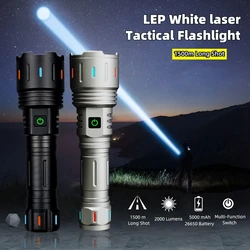 LEP Super Bright White Laser Flashlight, USB Rechargeable Tactical Torch Flashlight, Outdoor Camping Emergency Lantern Light