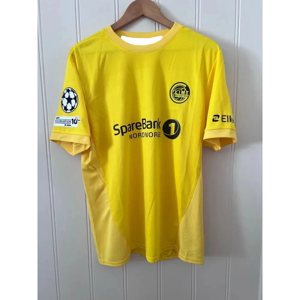 25-26 Bod/Glimt Home and Away قمصان كرة القدم تي شيرت ثلاثية الأبعاد مطبوعة قصيرة الأكمام تي شيرت رياضي نفس الكبار والأطفال