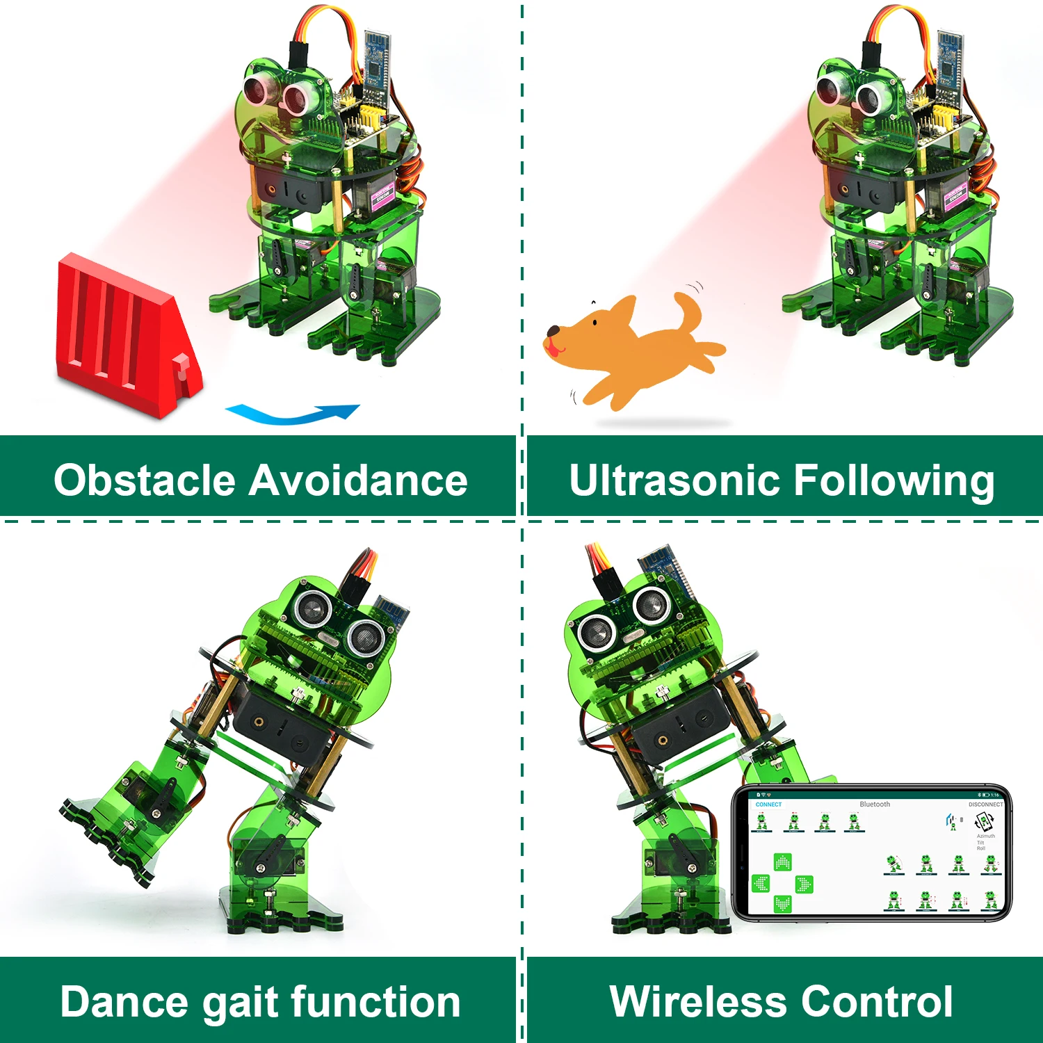 Keyestudio Frog Robot Car Kit For Arduino Robot Compatible With  Arduino Nano Suporting Mixly Blocks Coding