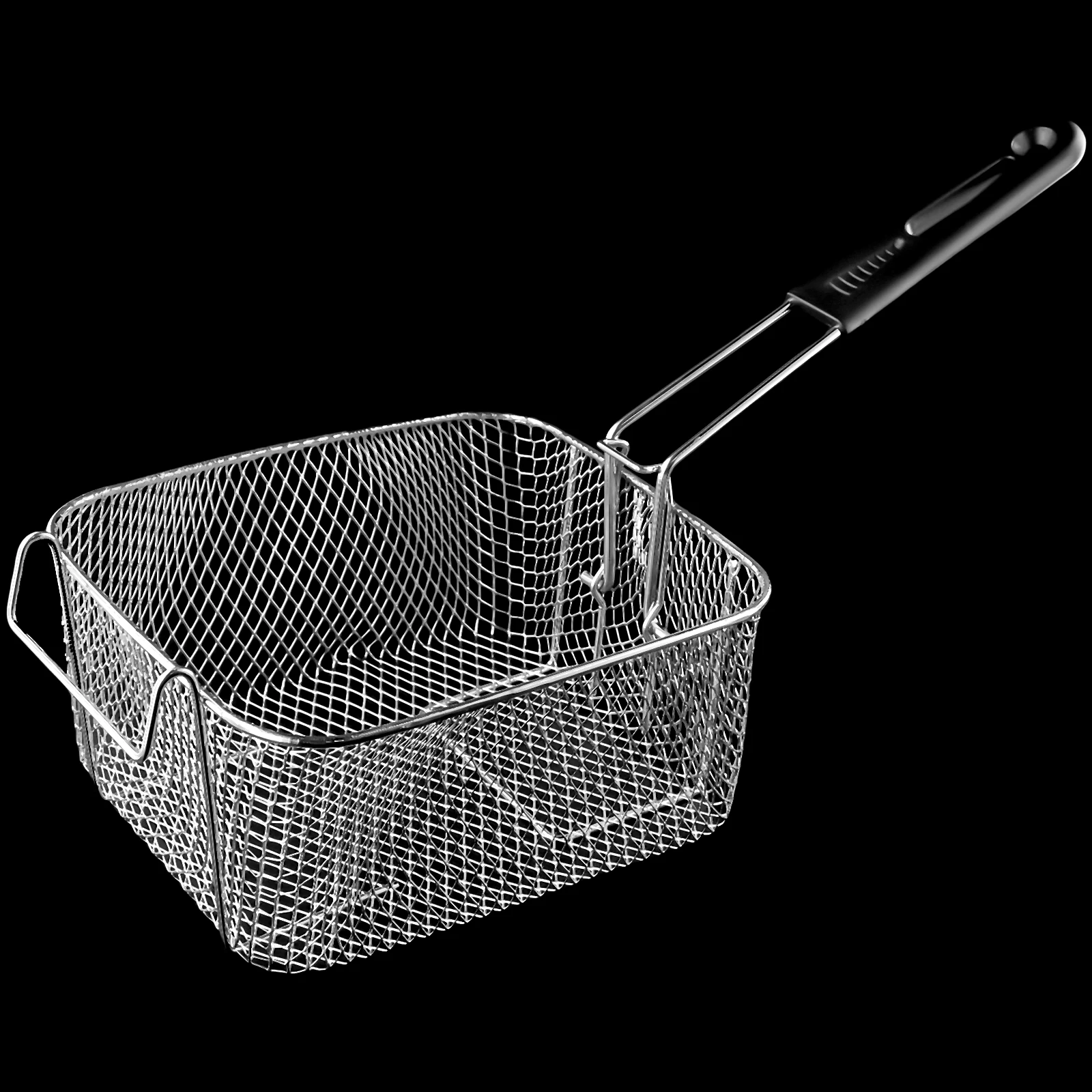 Fried Sieve Fry Basket Stainless Steel 20.5 × 18.5 × 10.5cm Fried Frame Nickel Plated Plastic Handle High Quality