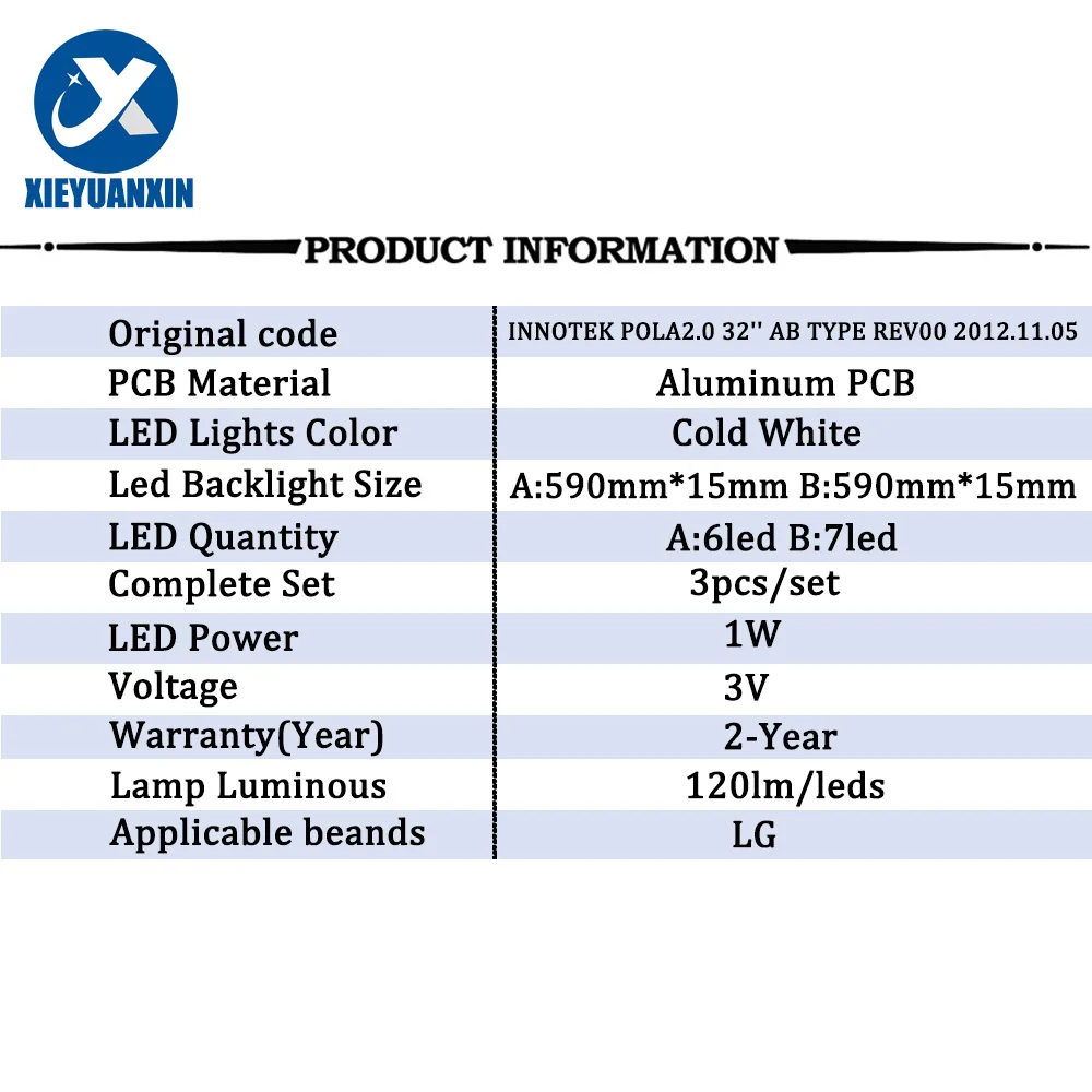 3PCS LEDBacklight Strip For LIG 32Pola Innotek POLA2.0 32