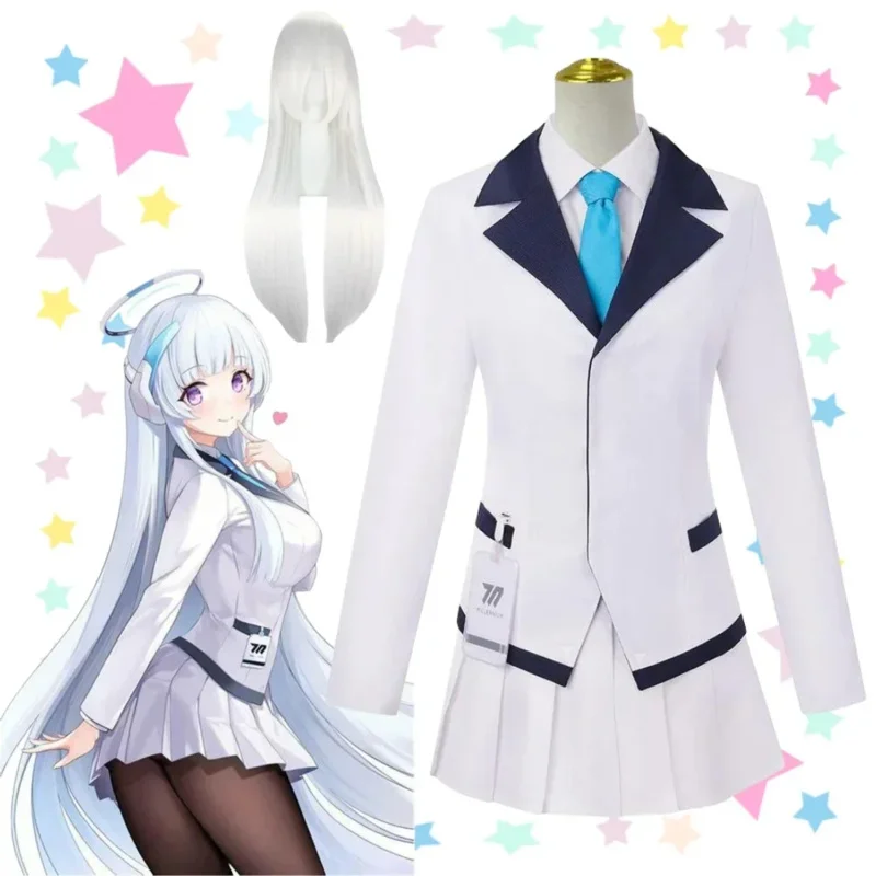 أنيمي الأزرق الأرشيف Ushio Noa تأثيري حلي شعر مستعار زي مدرسي JK فستان بحار البدلة