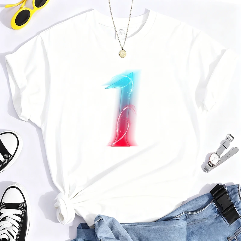 

Simple Number Cool T Shirt Men Women Fashion Hip Hop Vintage T-shirt 100% Cotton O Neck Loose Short Sleeve T Shirts Streetwear