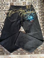 Vintage Statue of liberty Diamonds Jeans Casual Denim Pants High Waist Straight Wide Leg Jeans Harajuku Y2k 2000s Women Clothing