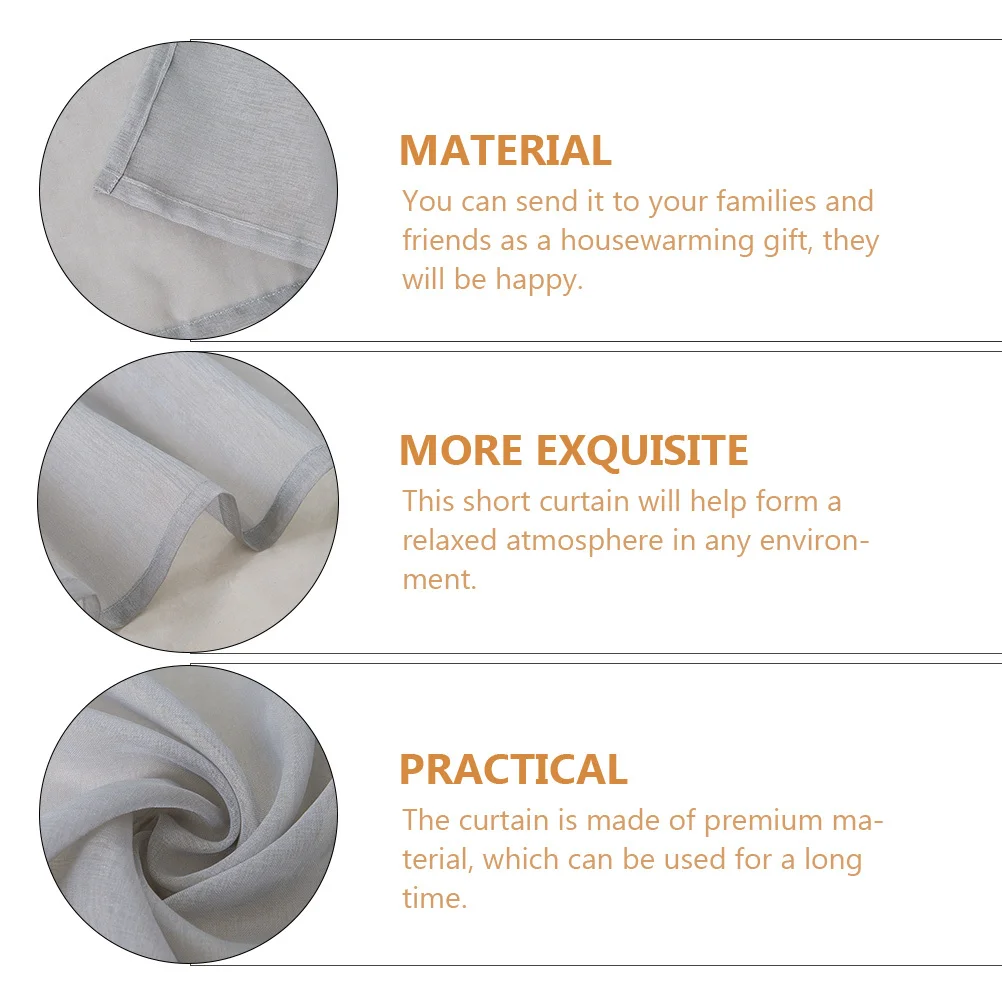 ستائر كتان رمادية مقاومة للاهتراء، إكسسوار منزلي، أسلوب بسيط، مانع للشمس، ديكور أنيق لغرفة المعيشة في المطبخ